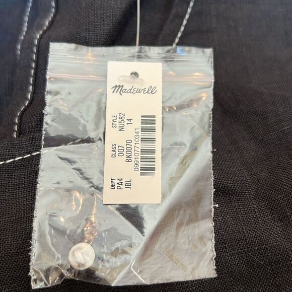 NWT Madewell Jumpsuit Black Linen 14 - Picture 8 of 10